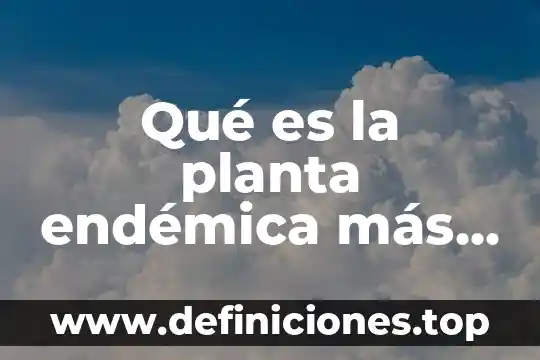 Qué es la planta endémica más importantes en México