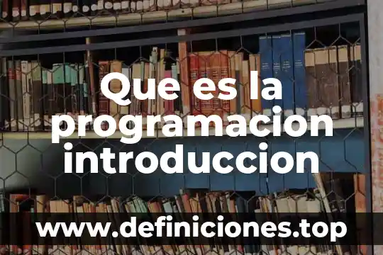 Que es una introduccion de un proyecto de reciclaje 6 Que es la programacion introduccion