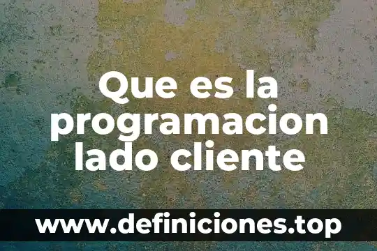 Que es un cliente en un sistema de red 4 Que es la programacion lado cliente