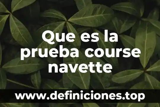 Prueba de revenimiento que es 7 Que es la prueba course navette