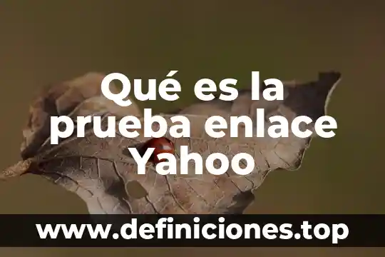 Qué es la prueba enlace Yahoo
