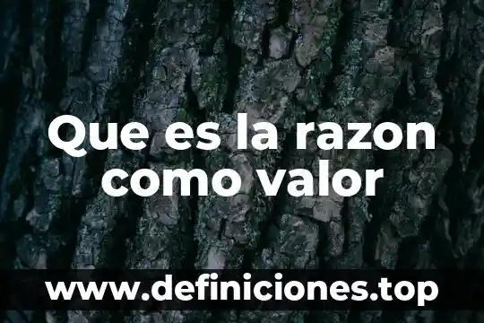 Que es la razon como valor