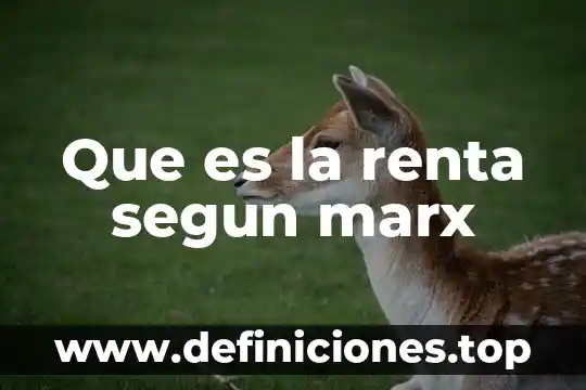 Que es la renta segun marx