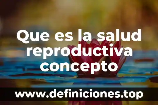 Qué es educación sexual reproductiva en la adolescencia 3 Que es la salud reproductiva concepto