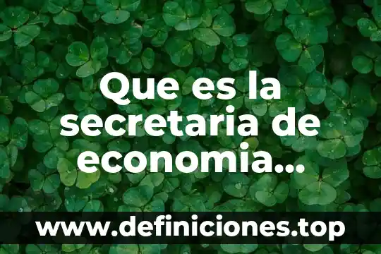 Que es una secretaria de economia 5 Que es la secretaria de economia creditos y apoyos