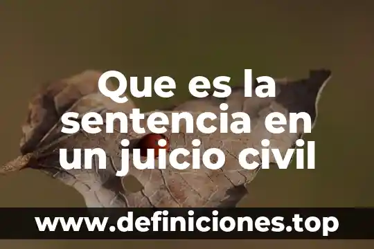 Que es la sentencia en un juicio civil