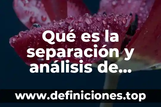 Qué es sistema de separación de mezclas 8 Qué es la separación y análisis de lípidos