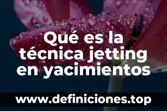 Que es la parte tecnica de une entrenamiento 7 Qué es la técnica jetting en yacimientos