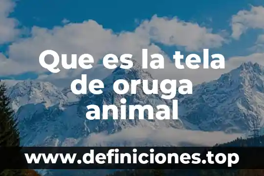 Que es la tela de oruga animal