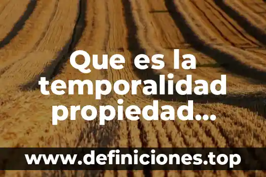 Que es la temporalidad propiedad intelectual unam