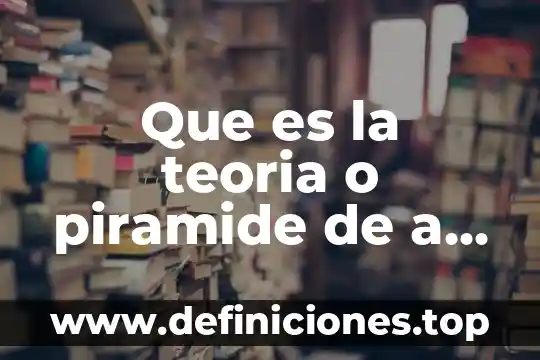 Que es la teoria o piramide de a maslow