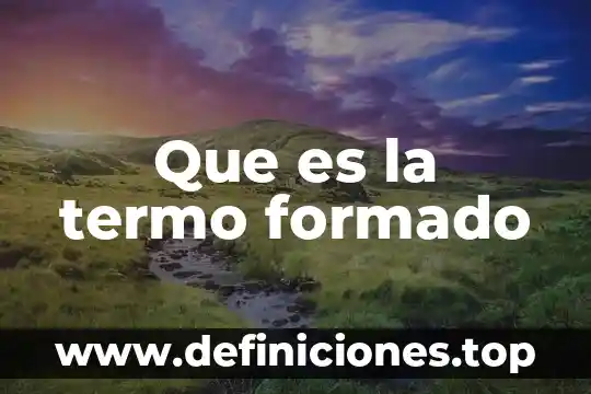 Qué es una metodología en educación 4 Que es la termo formado