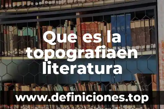 Que es eñ estudio de arte 5 Que es la topografiaen literatura