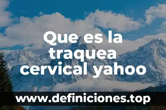 Que es la traquea cervical yahoo