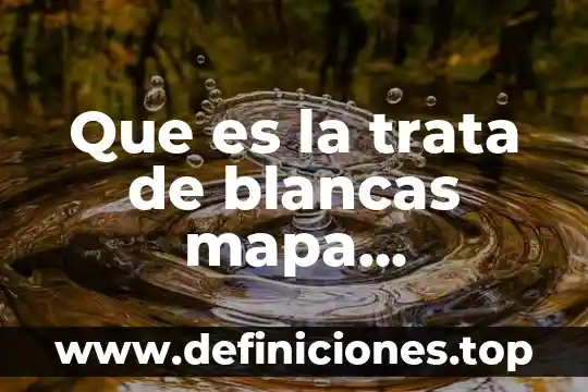 Que es la trata de blancas mapa conseptual