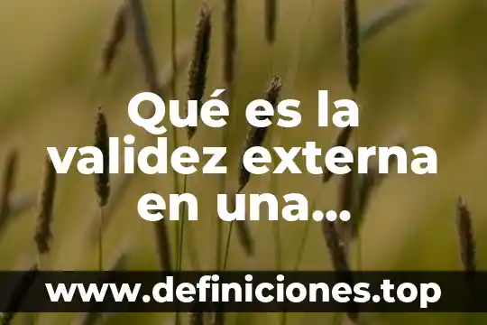 Qué es la validez externa en una investigación