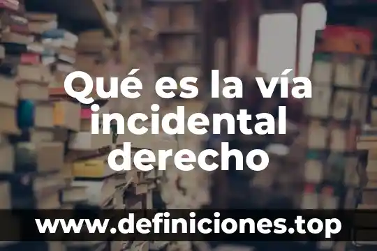 Qué es la vía incidental derecho