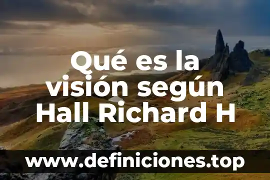 Qué es la visión según Hall Richard H