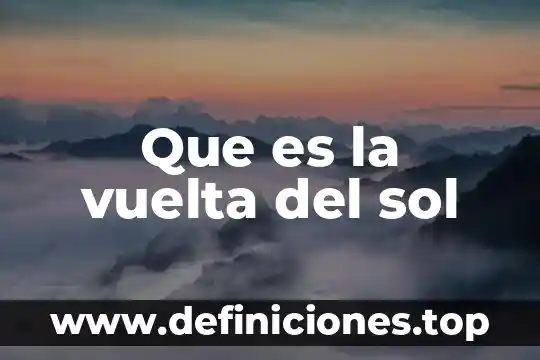 Que es la vuelta del sol