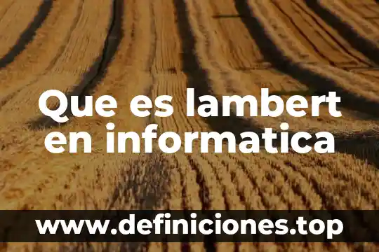 Mapa mental de que es la informática 8 Que es lambert en informatica