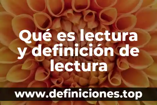 Qué es lectura y definición de lectura