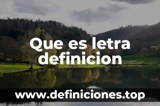 Que es letra definicion