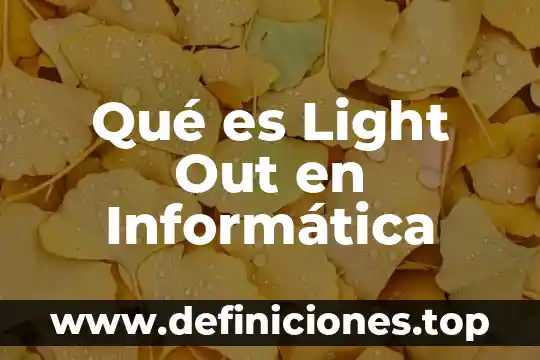 Qué es Light Out en Informática