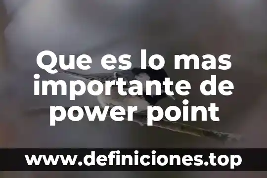 Que es lo mas importante de power point