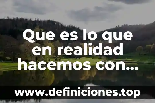 Que es lo que en realidad hacemos con el lenguaje