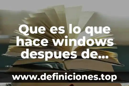 Que es lo bayer hace 3 Que es lo que hace windows despues de instalarse