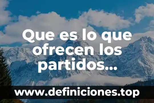 Que es la red de jovenes politicos de las americas 8 Que es lo que ofrecen los partidos politicos 2017