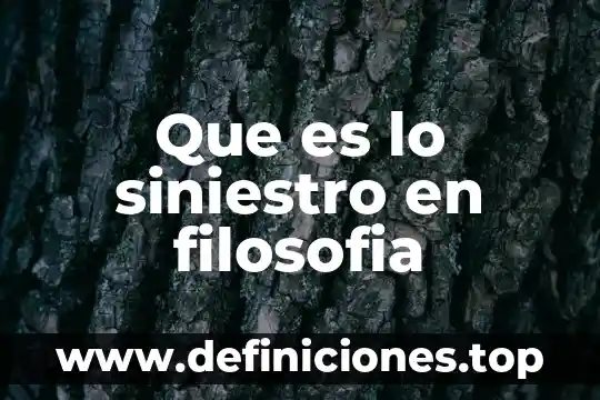 Que es la filosofia en la planeacion 8 Que es lo siniestro en filosofia
