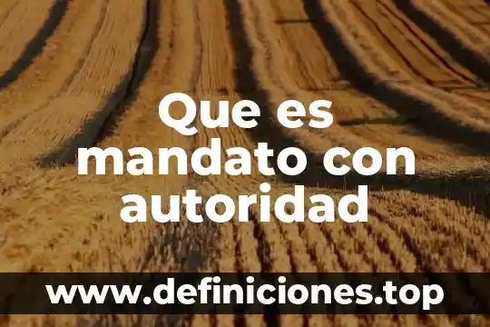 Que es la teoria del mandato juridicas 3 Que es mandato con autoridad