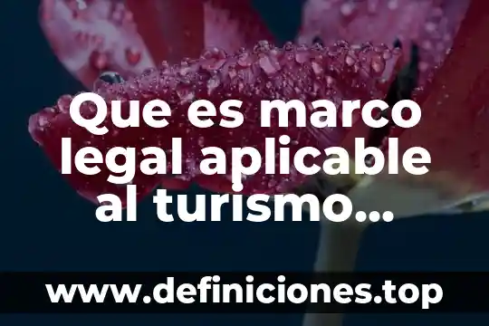 Que es marco legal aplicable al turismo vigente