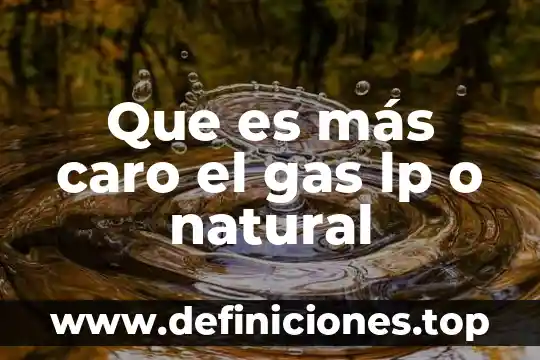 Que es un lp en medicina 6 Que es más caro el gas lp o natural