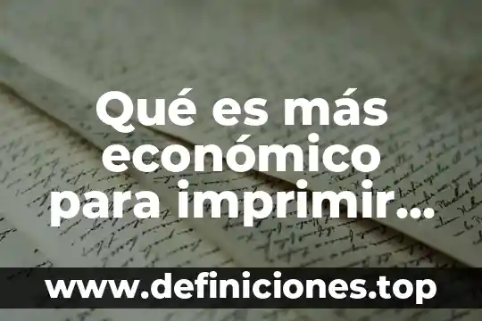 Que es vocacionamiento economico 3 Qué es más económico para imprimir Pantone o cuatricromía