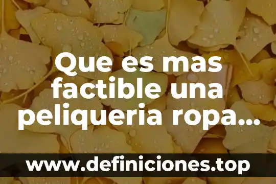 Que es mas factible una peliqueria ropa o bar