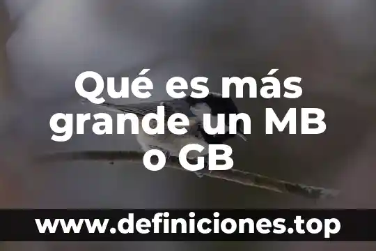 ¿Qué es más pesado el KB o el MB? 6 Qué es más grande un MB o GB
