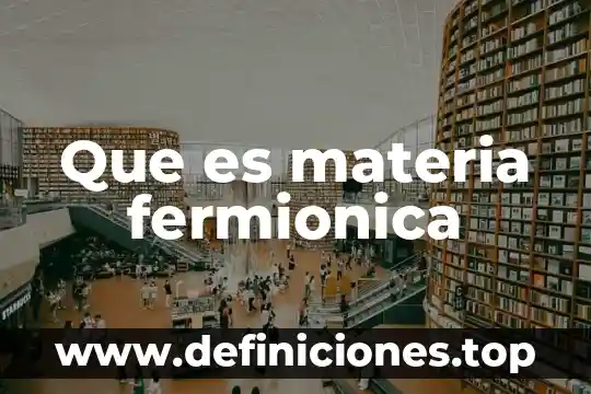 Que es materia fermionica