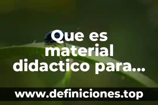 Qué es el material didáctico por experimentación 4 Que es material didactico para la primera infancia