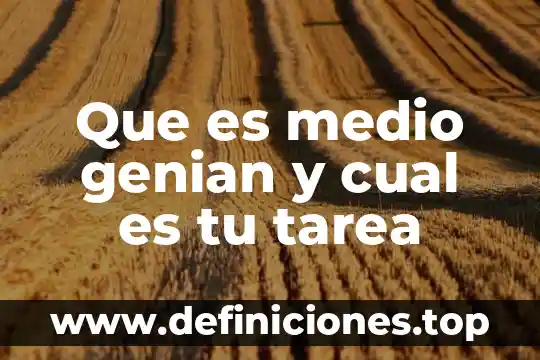 Que es medio genian y cual es tu tarea
