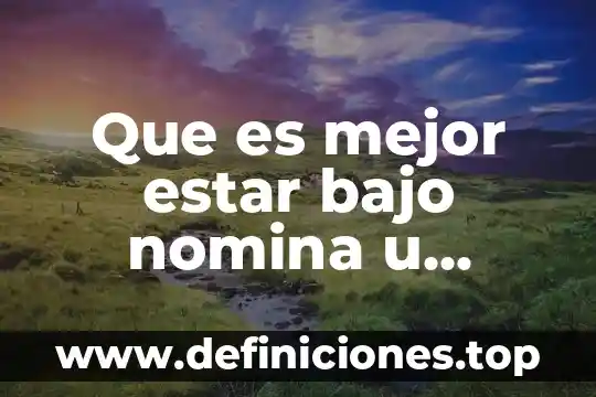 Que es mejor estar bajo nomina u honorarios