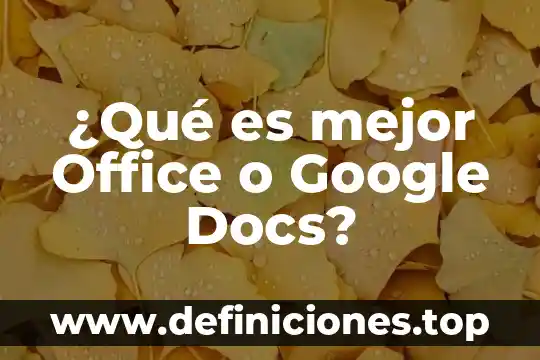 Qué es mejor Tailandia o Camboya 7 ¿Qué es mejor Office o Google Docs?
