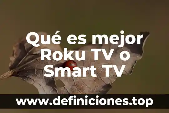 Que es objetivo smart 3 Qué es mejor Roku TV o Smart TV