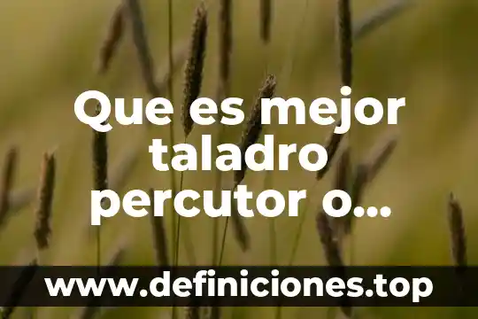 Que es mejor taladro percutor o taladro rotomartillo