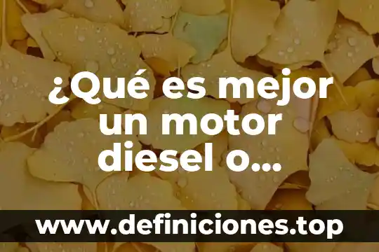 Qué es un punto gatillo motor 7 ¿Qué es mejor un motor diesel o gasolina en México?