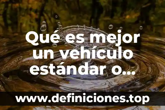 Que es la ganacia en control automatico 6 Qué es mejor un vehículo estándar o automático