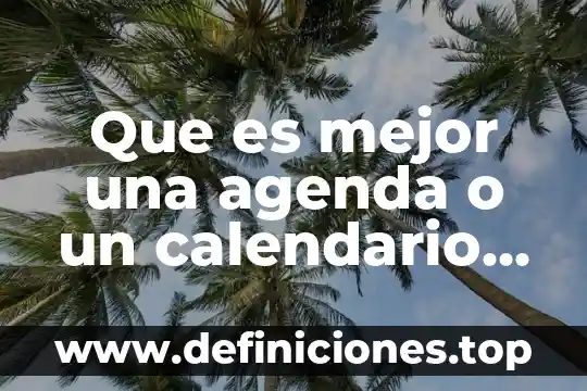 Que es una agenda web 5 Que es mejor una agenda o un calendario para android