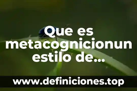 Nombre completo de autor sabino que es la entrevista 5 Que es metacognicionun estilo de aprendizaje