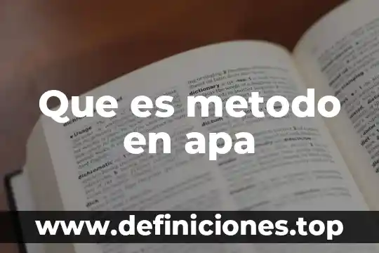 Que es critica en formato apa 6 Que es metodo en apa